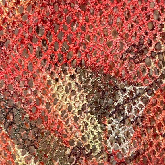 Floral Painted Openwork Round Neck Long Sleeve Top L/XL - Picture 4 of 6